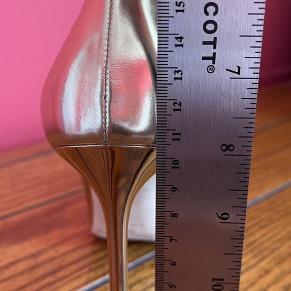 Jimmy Choo Romy 105mm Liquid Mirror Leather Gold - Picture 10 of 11